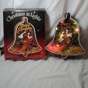 Christmas In Lights Vtg 1987 Country & Xmas Display Wall Mantle Window